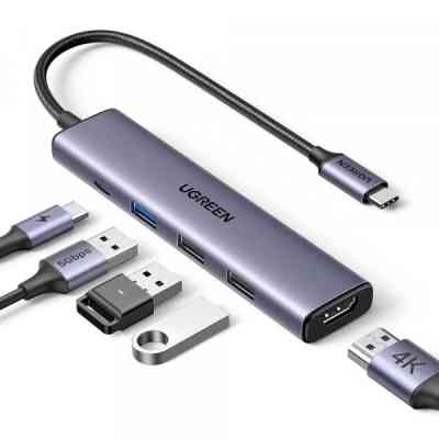 Порт-репликатор Ugreen CM478 USB Type-C HDMI, USB/3.0, Type-C for charging PD/100W (15495) Винница