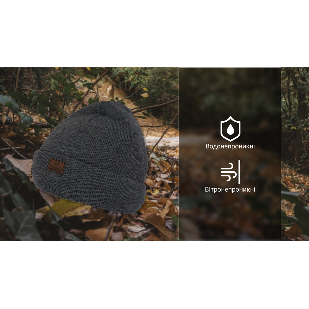 Водонепроницаемая шапка Dexshell, onesize (56-58 см), графитовый серый Ровно - изображение 2