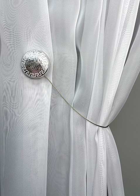 Магниты для штор и гардин Афина 2 шт Серебристый (81-271) Киев - изображение 4