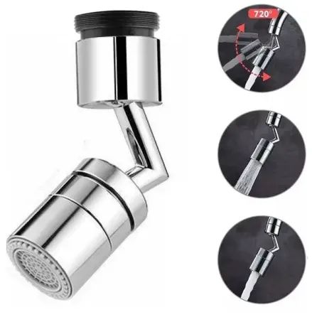 Насадка на кран Water для смесителя. Аэратор поворотная головка на 720 градусов с 2 режимами изогнутый вращающийся Коломия