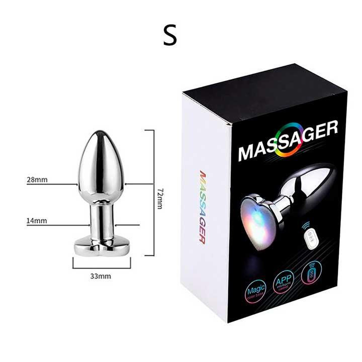 Стальная cветящаяся смарт анальная пробка Magic Motion Equinox USB с Д/У - 7,2*2,8 см – Анальные игрушки Винница - изображение 2