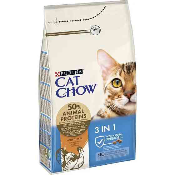 Сухой корм CAT CHOW Feline 3-in-1 для взрослых кошек, с формулой тройного действия, с курицей, 1.5 кг Киев