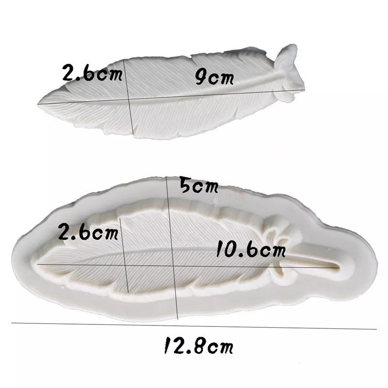 Молд силиконовый Перо 128 на 50 мм серый Киев - изображение 2