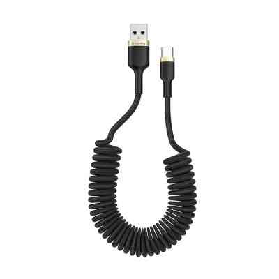 Дата кабель USB 2.0 AM to USB-C 1.0m spiral black ColorWay (CW-CBUC051-BK) Вінниця