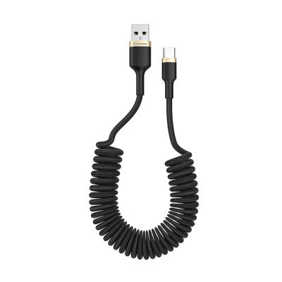 Дата кабель USB 2.0 AM to USB-C 1.0m spiral black ColorWay (CW-CBUC051-BK) Вінниця - фото 1