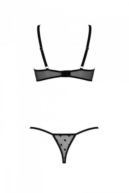 Эротический комплект Passion MARINA SET WITH OPEN BRA, XXL/XXXL, black, открытые чашки Sex Aura Киев - изображение 4