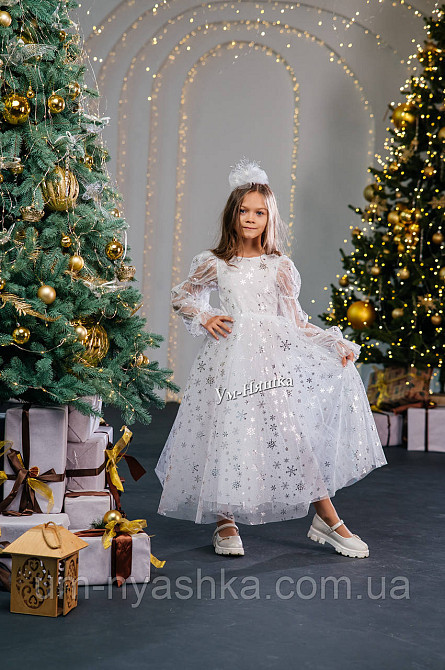Платье Снежинка нарядное белое платье со снежинками Кривой Рог - изображение 3