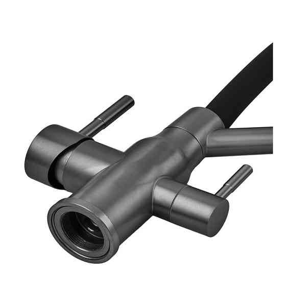 Змішувач для кухні з силіконовим виливом Zerix MAG-021 Graphite Refl.Black з нержавіючої сталі  SUS304 з виходом для питної води Харьков