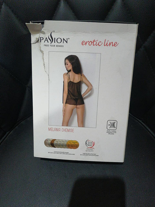 Сорочка прозрачная беби долл Passion MELANIA CHEMISE S/M black (мятая упаковка!!!) Sex Aura Киев - изображение 2