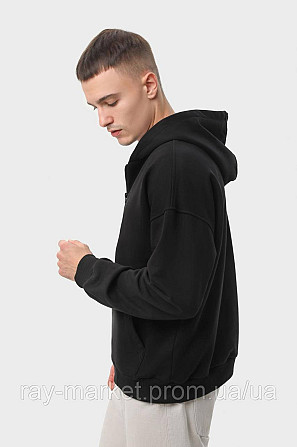 Худі на блискавці чоловіче базове RAY PREMIUM LOOSE чорне(U0409М-Black) S Київ - фото 2