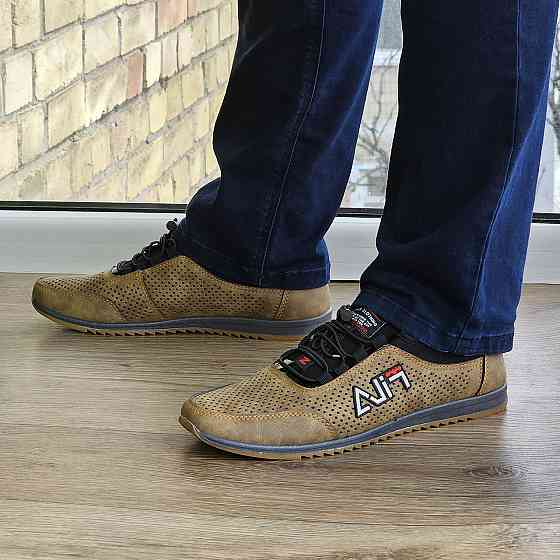 Мужские Мокасины Кроссовки FILA Коричневые с Перфорацией Туфли (размеры: 40,41,42,43,44,45) Видео Обзор - 17-3 Днепр