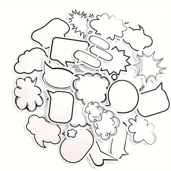Набор стикеров-облачков в стиле комиксов, 40 штук Киев