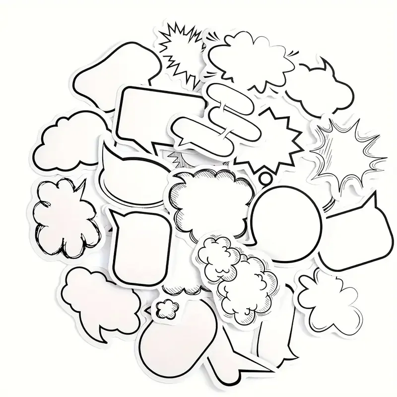 Набір стікерів-хмаринок у стилі коміксів, 40 штук Київ - фото 1