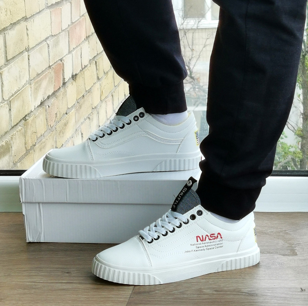 Кроссовки NASA Shuttle Белые Кеды Ванс Женские Кожаные (размеры: 36,37,38,39) Видео Обзор Днепр - изображение 4
