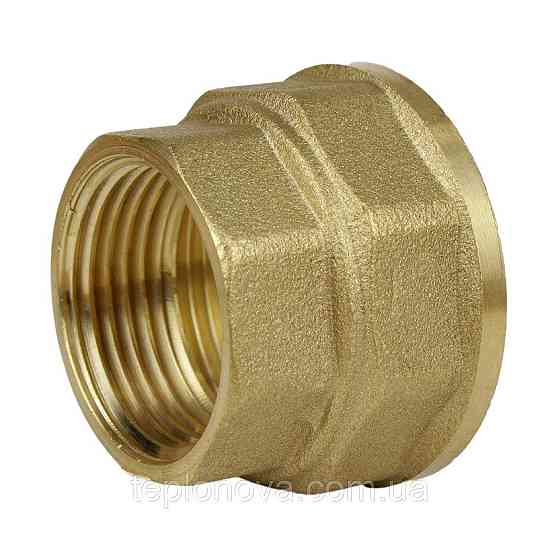 Муфта редукционная латунная 2″ВР х 1 1/4″ВР штампованная восьмигранная А0340А VA Черновцы