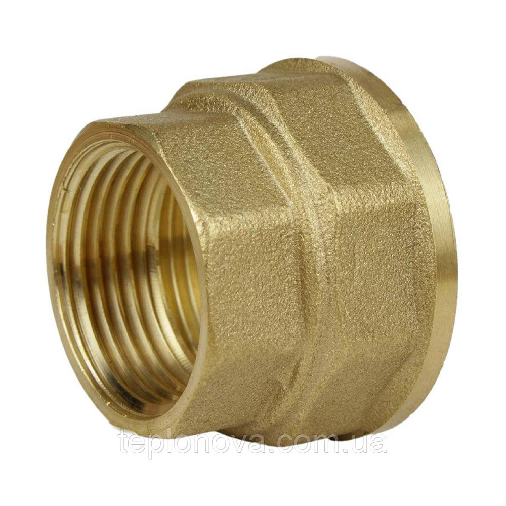 Муфта редукционная латунная 2″ВР х 1 1/4″ВР штампованная восьмигранная А0340А VA Черновцы - изображение 1