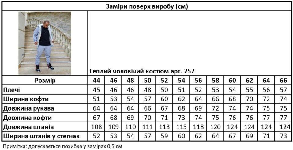 Мужской теплый костюм двойка трехнитка на флисе с мехом овчины Меланж, 50 Одесса - изображение 2