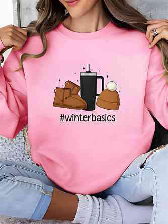 Жіноча затишна оверсайз кофта з новорічним принтом з двостороннього флісу Одеса