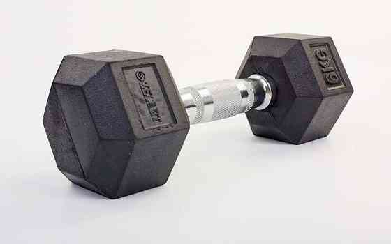 Гантель 6 кг цельная шестигранная гексагональная Zelart Киев