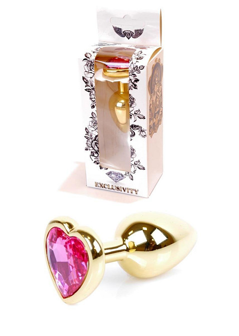 Анальна пробка - Jewellery Gold Heart Plug Pink Sex Aura Київ - фото 1
