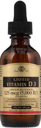 Вітамін D3 Solgar Liquid Vitamin D3 125 мкг (5000 МЕ) 59 мл апельсин Київ