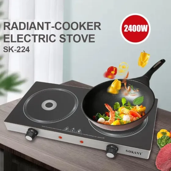 Двухконфорочная индукционная плита SK-224 2400 Вт энергоэффективная безопасная удобная для кухни Киев