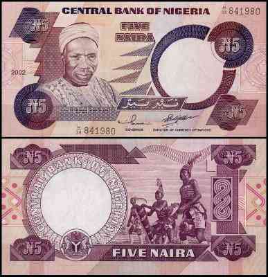 Nigeria Нигерия - 5 Naira 2002 UNC Pick 24g Полтава
