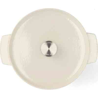 Кастрюля KitchenAid чавунна з кришкою 5,2 л Мигдалевий крем (CC006059-001) Винница