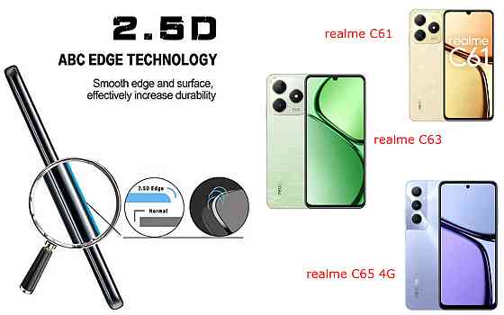 Захисне скло ArmorGlass для realme C61, realme C63, realme C65 4G – стійке до подряпин та ударів Київ
