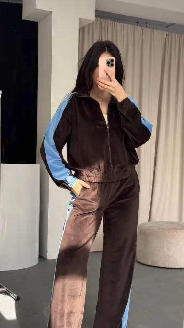 Женский велюровый костюм 2-ка - регулируемые брюки (джоггеры/палаццо) Одесса - изображение 10