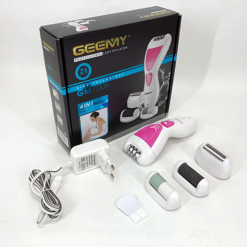 Эпилятор для удаления незаметных волос Gemei GM-7006 4в1, Электрическая пила для чистки пяток NM-32 Львов - изображение 13