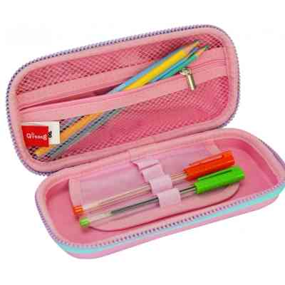 Пенал Cool For School з тисненням 1 відділення Фуксія (QT-5616-Rosered) Вінниця