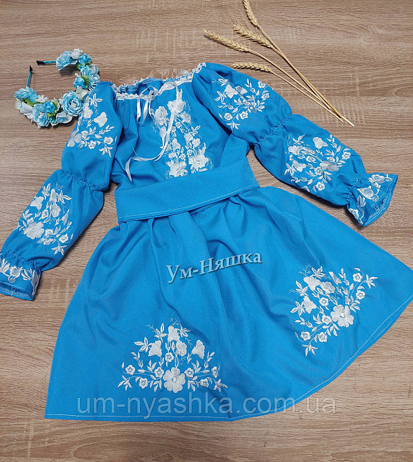Сукня вишиванка жовто-синя Квіткова польяна жовто-синя Кривой Рог - изображение 10