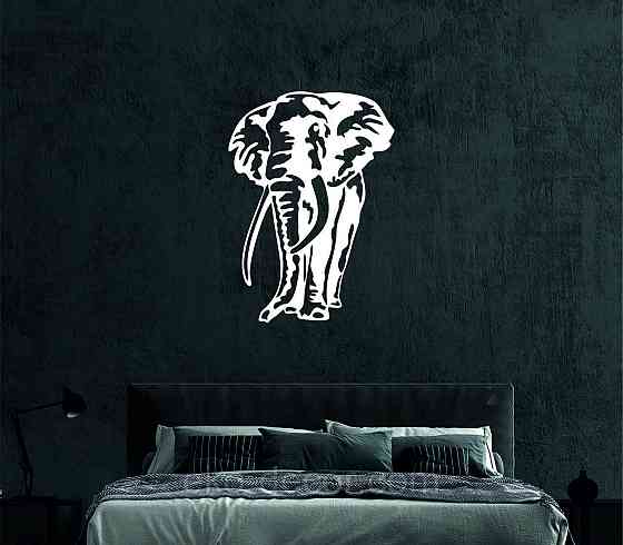 Декоративне настінне Панно «Слон», Декор на стіну 10*78 см, Білий Київ