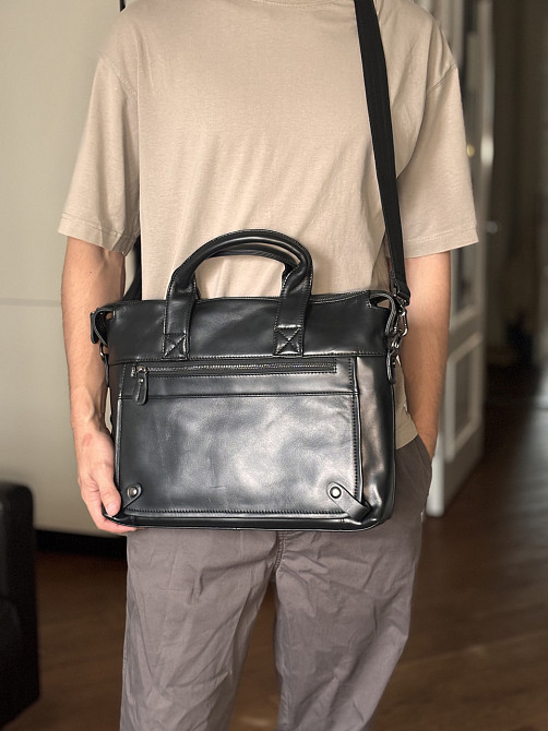 Сумка мужская Vintage 14067 с ручками Черная Киев - изображение 2