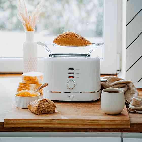 Тостер Adler AD 3224 white 850Вт/ 2 відділення/7 режимів підсмажування/розморожування/підігрів булок Вінниця
