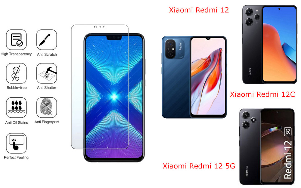 Защитное стекло NeoGlass для Xiaomi Redmi 12, 12C, 12 5G – ультрапрозрачное и устойчивое Киев - изображение 4