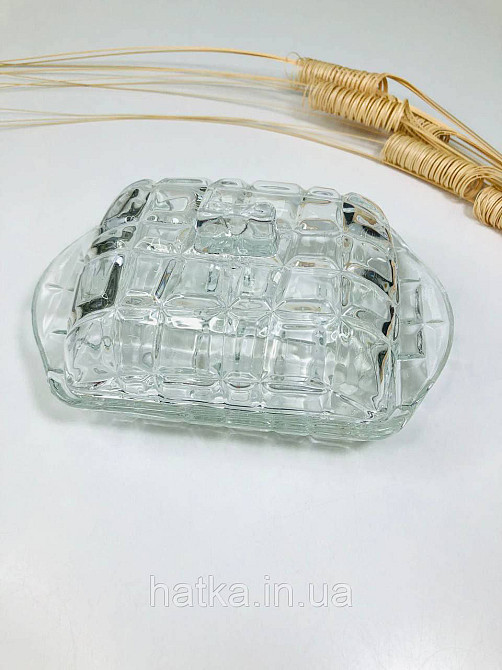 Масленка стеклянная прозрачная 