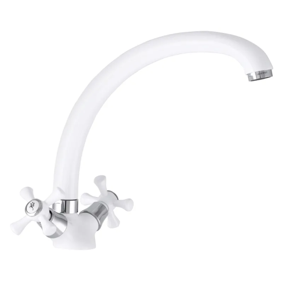 Кухонный смеситель белый Mixxus Omega 273 (MI2766) Киев