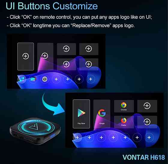 VONTAR H618 8K 4/32 приставка 8K Android 12 Smart TV медиаплеер. Киев
