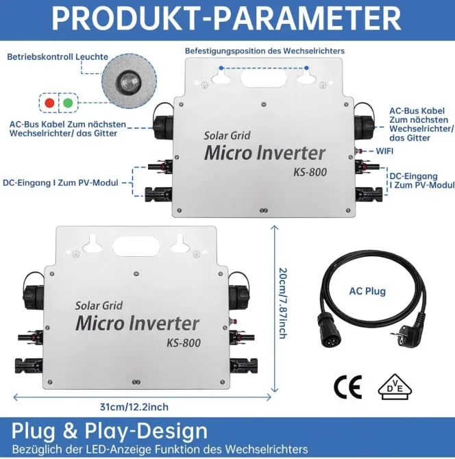 Сонячний інвертор Solar Grid KS-800 Луцк - изображение 5