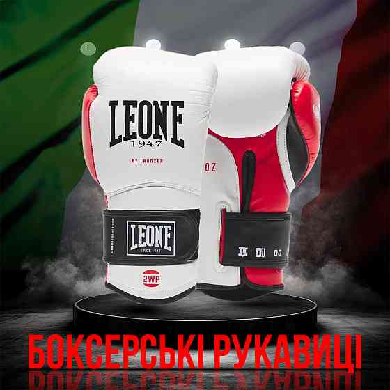 Боксерські рукавиці Leone GN113 IL TECNICO N3 White 12 унцій (бинти 4 м. в комплекті) Кам'янське