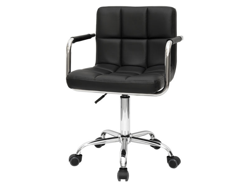 Стул мастера со спинкой на колесах мод.126 Черный Киев - изображение 1