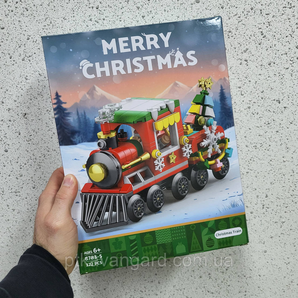 Новогодний конструктор рождественский поезд 322 детали Christmas train 8783-5 Хмельницкий - изображение 4