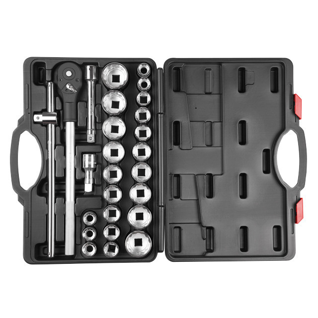 Набір інструментів, проф., 3/4", Cr-V, 26 од., головки: 22-50 мм і 7/8"-2", кейс INTERTOOL ET-6026 Київ - фото 2