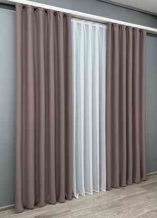 Комплект готових штор VR-Textil Bagema Rvs № 1245ш Пудровий 130х290 см 2 шт (39-0010) Київ