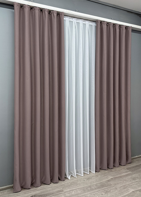 Комплект готових штор VR-Textil Bagema Rvs № 1245ш Пудровий 130х290 см 2 шт (39-0010) Київ - фото 4