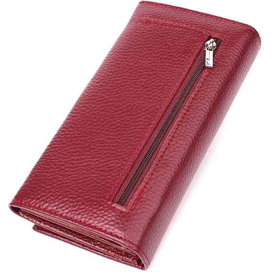 Практичний вертикальний гаманець із натуральної шкіри ST Leather 23085 Бордовий Київ