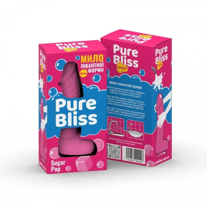Мыло в форме пениса Pure Bliss Sugar Pop с ароматом жвачки, розовое, 18 см Sex Aura Киев - изображение 2