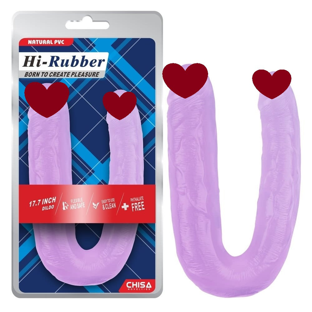 Фаллоимитатор двухсторонний Chisa Hi-Rubber, фиолетовый 45 см Sex Aura Киев - изображение 1